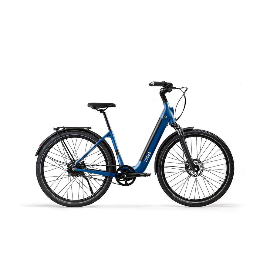 Vélo électrique avec clignotants intégrés Ellipse E2ST Courroie Fourche Suspendue
