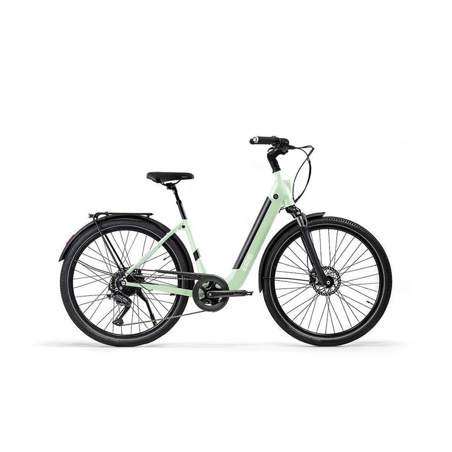 Vélo électrique Ellipse E2 ST Chaîne Fourche Suspendue Vert d'eau L Tige de selle télescopique Cruiser