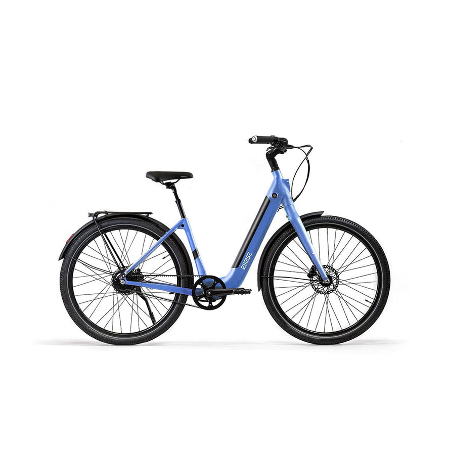 Vélo électrique Ellipse E2 ST Courroie Fourche Rigide Bleu Violet L Tige de selle télescopique Cruiser