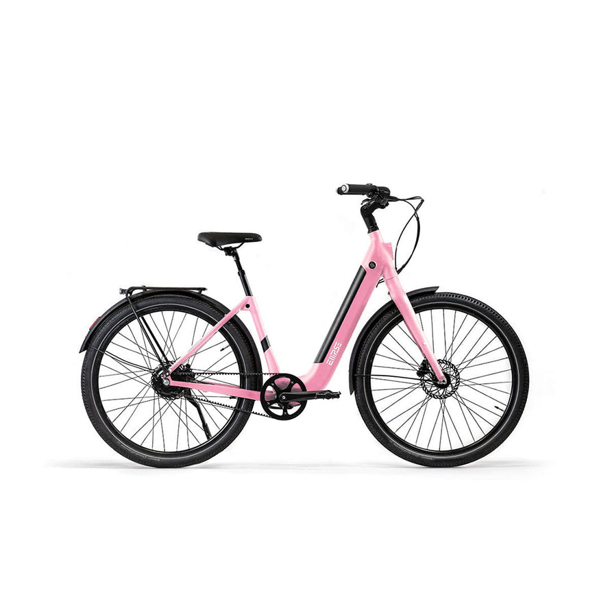 Vélo électrique Ellipse E2 ST Courroie Fourche Rigide Rose L Tige de selle télescopique Cruiser