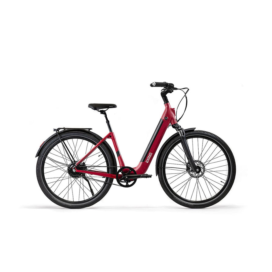 Vélo électrique clignotants intégrés Ellipse courroie fourche suspendue Bordeaux M (tige de selle suspendue) Cruiser