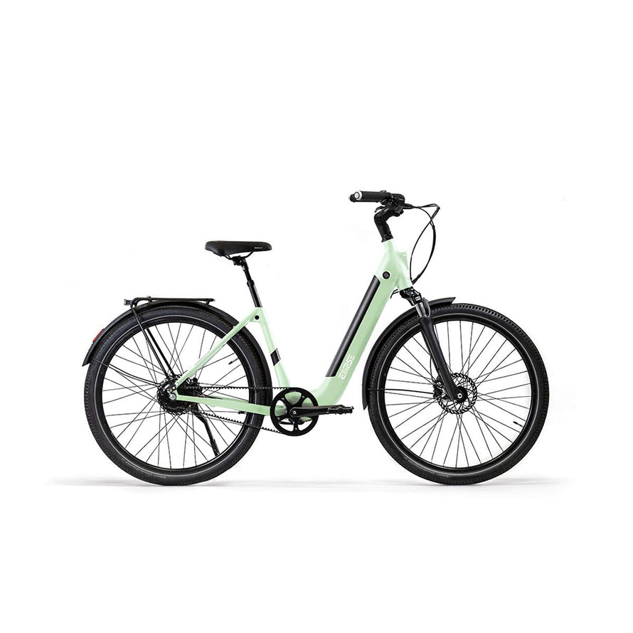 Vélo électrique clignotants intégrés Ellipse courroie fourche suspendue Vert d'eau M (tige de selle suspendue) Cruiser