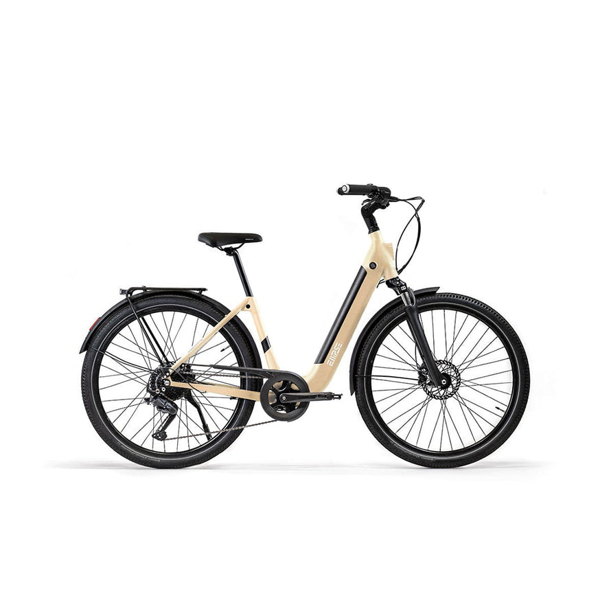 Vélo électrique clignotants integres Ellipse E2 ST Chaîne Fourche Suspendue Sable Tige de Selle Rigide Cruiser