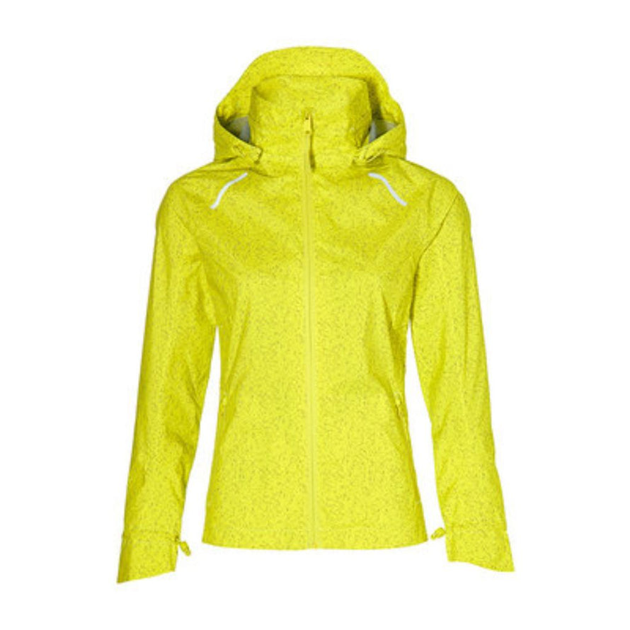 Veste de pluie jaune pour cycliste avec poches latérales et capuche détachable