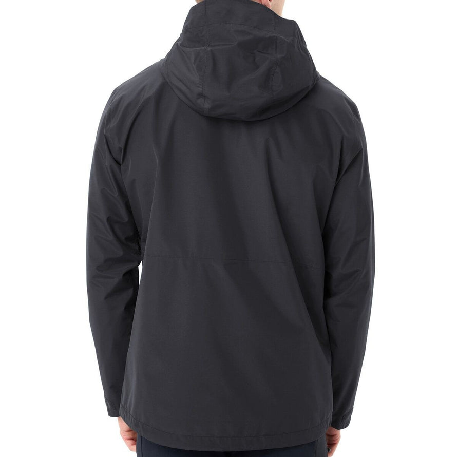 Veste imperméable homme Vaude Strathcona noire avec capuche, protection optimale contre pluie et vent