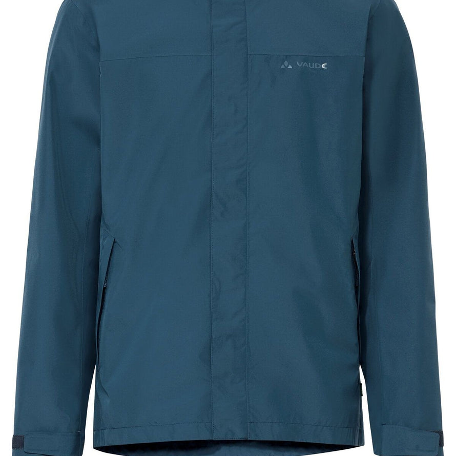 Veste imperméable homme Vaude Strathcona bleu unie, légère et résistante pour cyclistes urbains