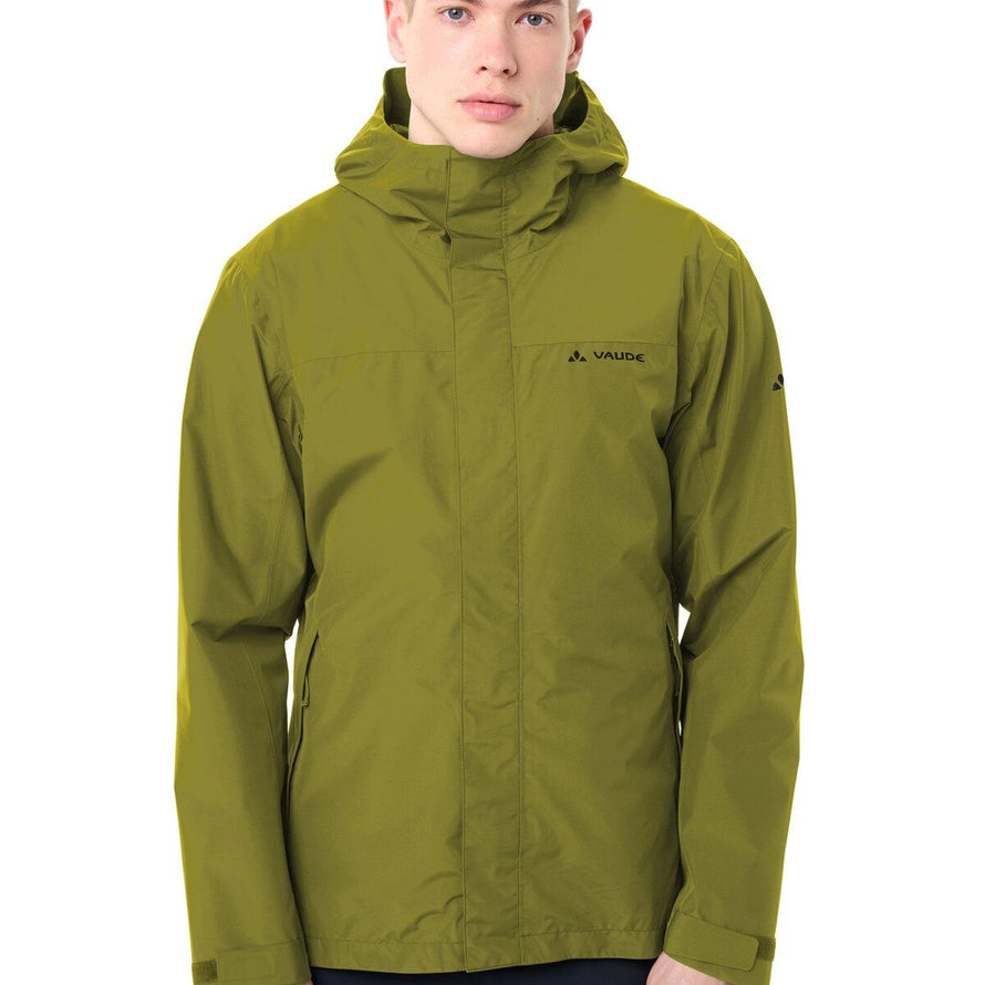 Veste imperméable homme Vaude Strathcona vert mousse, légère et respirante pour cyclistes urbains