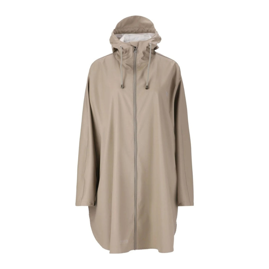 Veste de pluie vélo 66 Weather Report Flame imperméable beige avec capuche et fermeture zip