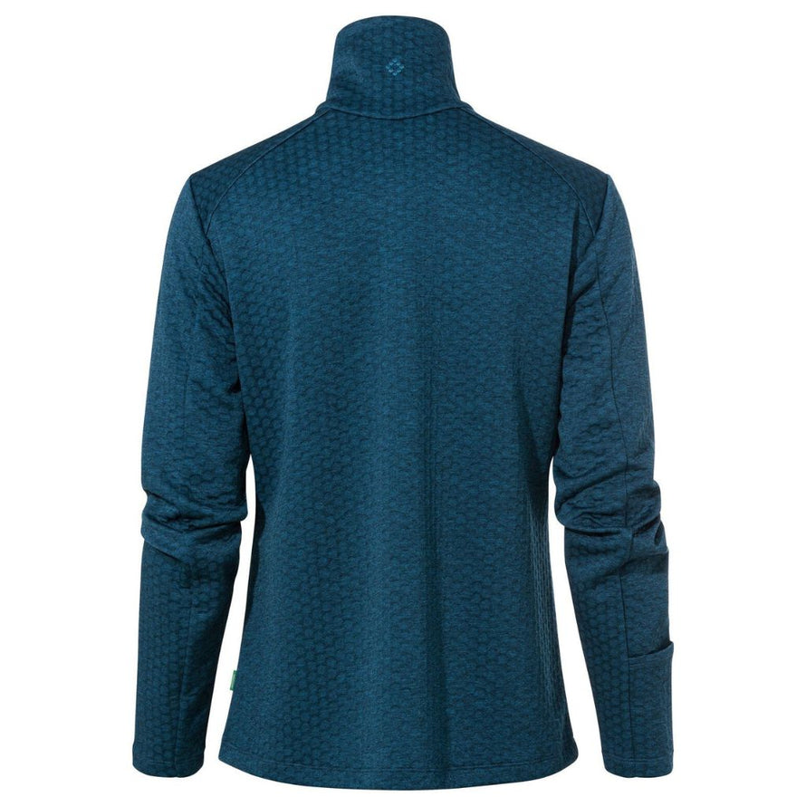 Dos de la veste polaire femme Vaude Skomer Hiking bleue, chaude et confortable pour randonnee outdoor
