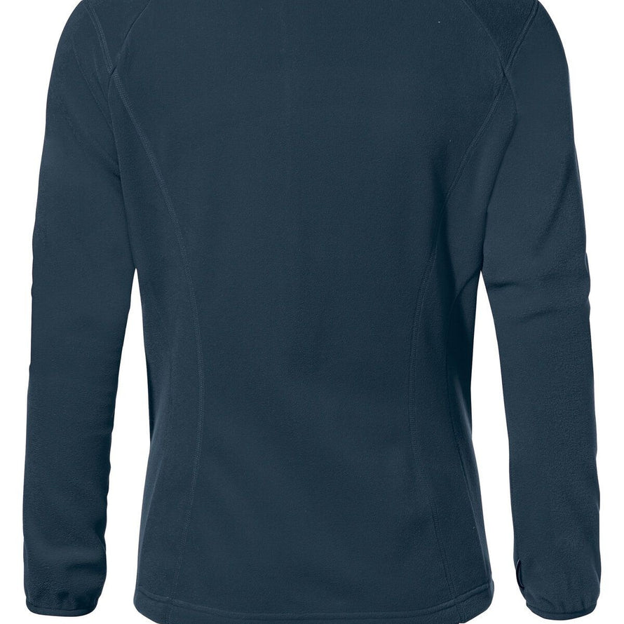 Dos de la veste polaire femme Vaude Rosemoor II bleu marine, coupe ergonomique pour un confort optimal en extérieur
