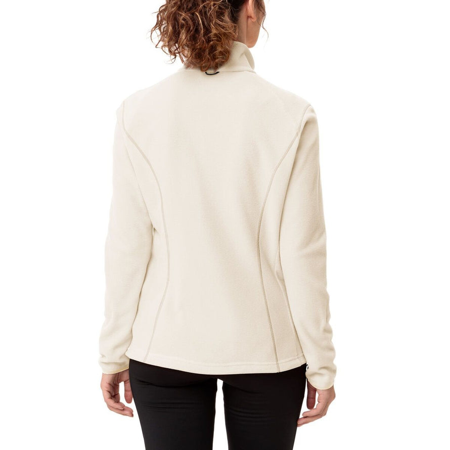 Dos de la veste polaire femme Vaude Rosemoor II couleur ecru, coupe ajustee pour activites outdoor