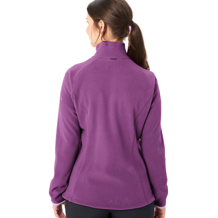 Dos veste polaire femme Vaude Rosemoor II lilas coupe ajustée pour confort et liberté de mouvement outdoor