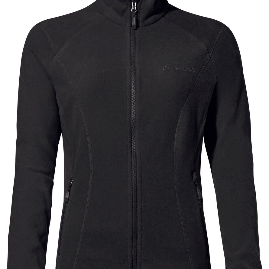 Veste polaire femme Vaude Rosemoor II noire, coupe ajustée et fermeture zippée pour confort et chaleur
