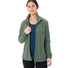 Veste polaire femme Vaude Rosemoor II verte, zip intégral ouvert, idéale pour confort et chaleur outdoor