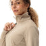Veste polaire femme Vaude Skomer SC beige avec zip avant et texture hexagonale pour randonnée outdoor
