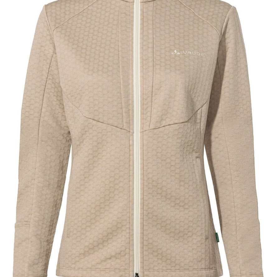 Veste polaire femme Vaude Skomer SC beige avec fermeture zip pour randonnée et confort outdoor