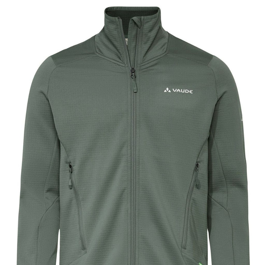 Veste polaire homme Vaude Monviso FZ II verte clair avec zip complet et poches zippées pour confort outdoor