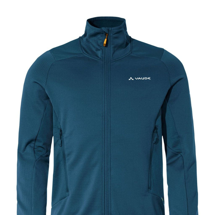 Veste polaire homme Vaude Monviso FZ II bleue avec zip complet et poches zippées pour confort outdoor
