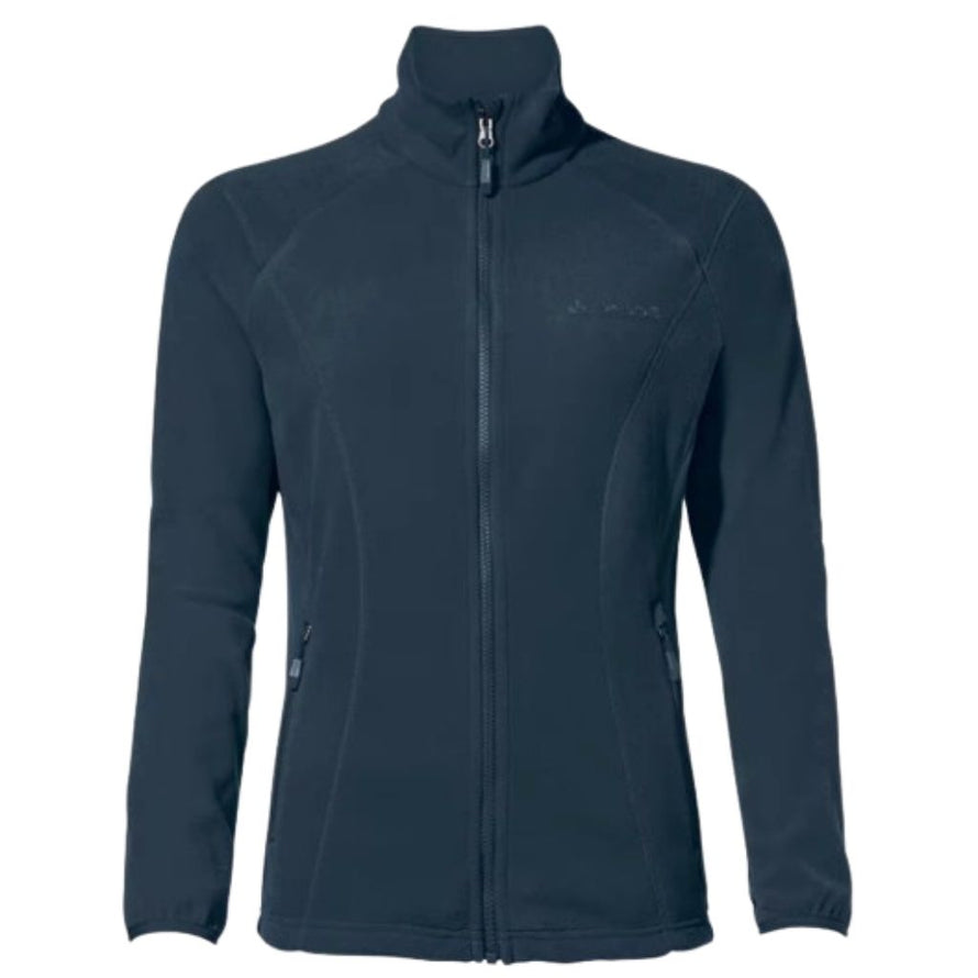 Veste polaire femme Vaude Rosemoor II avec zip intégral et poches latérales pour chaleur et confort outdoor bleue