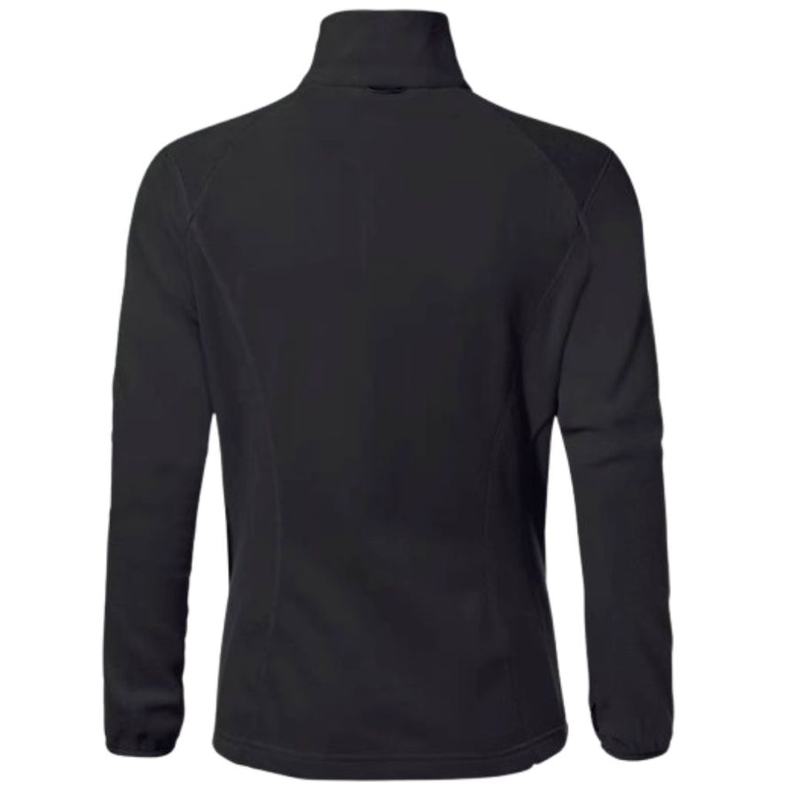 Dos de la veste polaire femme Vaude Rosemoor II lilas avec zip intégral et poches latérales pour chaleur et confort outdoor noire
