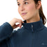 Veste polaire femme Vaude Rosemoor II bleu marine avec col montant et fermeture zippée pour protection contre le froid