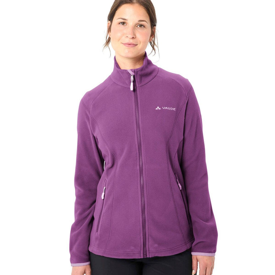 Veste polaire femme Vaude Rosemoor II lilas avec zip intégral et poches latérales pour chaleur et confort outdoor - vue 2