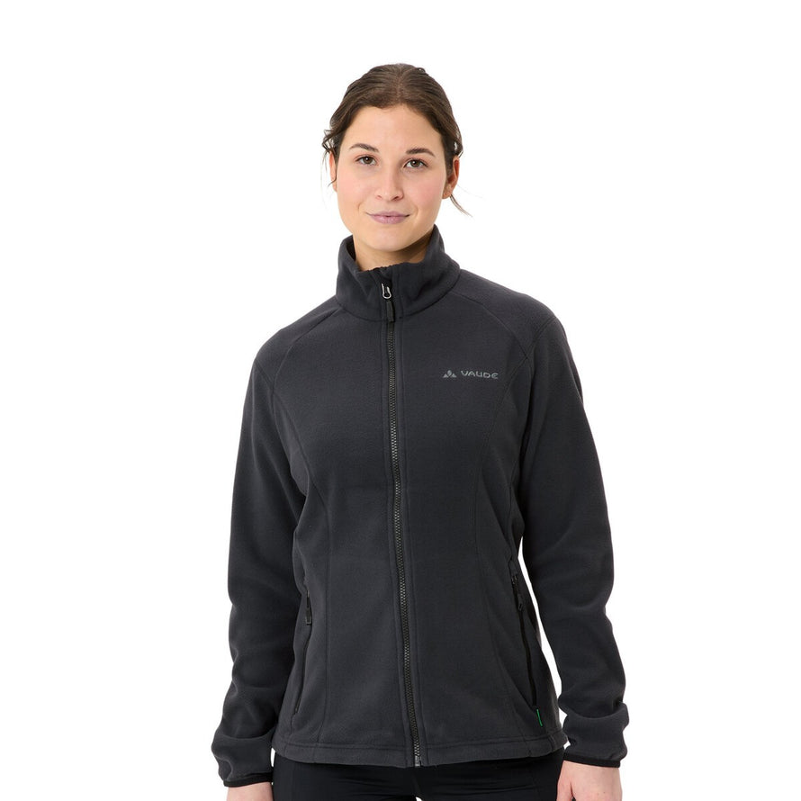 Veste polaire femme Vaude Rosemoor II noire avec zip intégral et poches latérales pour confort et chaleur en extérieur