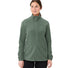 Veste polaire femme Vaude Rosemoor II verte avec zip complet et poches latérales, idéale pour activités outdoor et confort