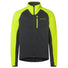 Veste coupe-vent softshell Vaude Posta V homme, noire avec bandes jaunes, idéale pour cyclisme et activités outdoor