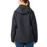 Veste Vaude Elope 3 couches femme noire vue arrière avec capuche, imperméable et coupe-vent pour cyclisme