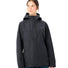 Veste Vaude Elope 3 couches femme noire avec capuche fermée, imperméable et coupe-vent pour cyclisme