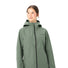 Veste Vaude Elope 3 couches femme verte avec capuche et zip, imperméable et respirante pour cyclisme