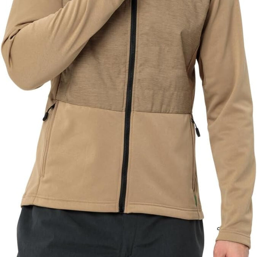 Veste vélo homme Vaude Yaras 3 en 1 beige, légère et polyvalente pour cyclisme confortable