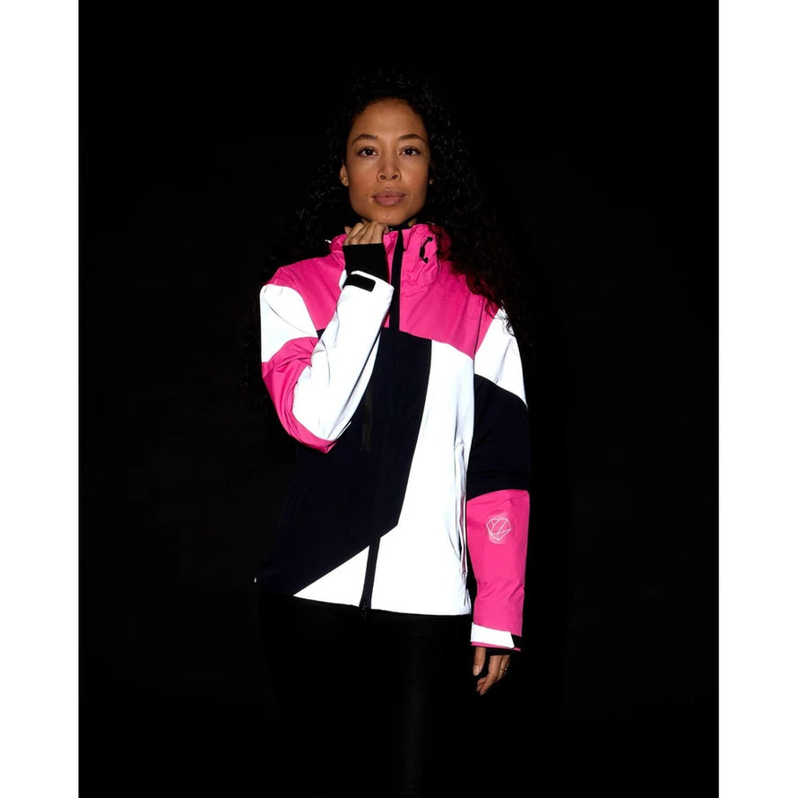 Veste de vélo Urban Circus Repop réversible et réfléchissante en rose, blanc et noir pour cyclistes urbaines