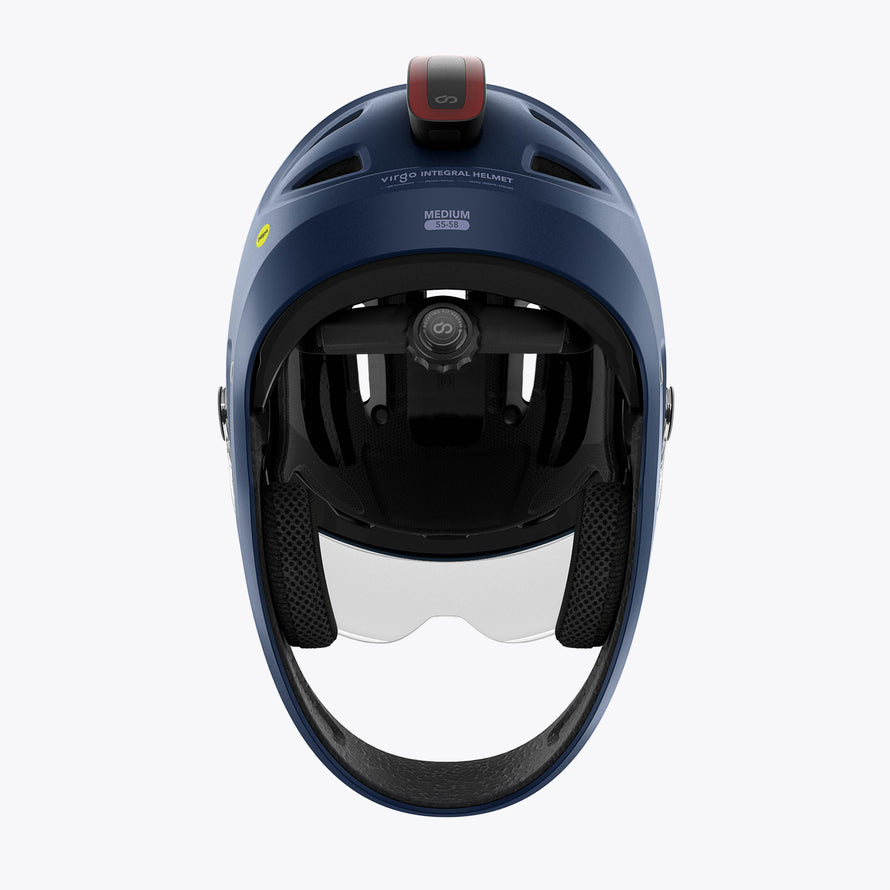 casque velo electrique virgo integral mips bleu vue arriere
