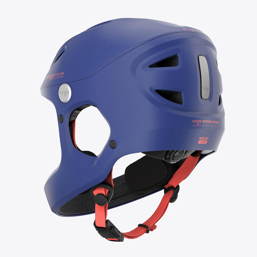 casque enfant virgo kid integral bleu vue de dos protection velo trottinette et rollers
