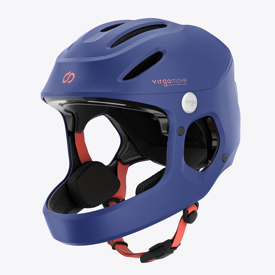 casque enfant virgo kid integral bleu vue de face protection velo trottinette et rollers
