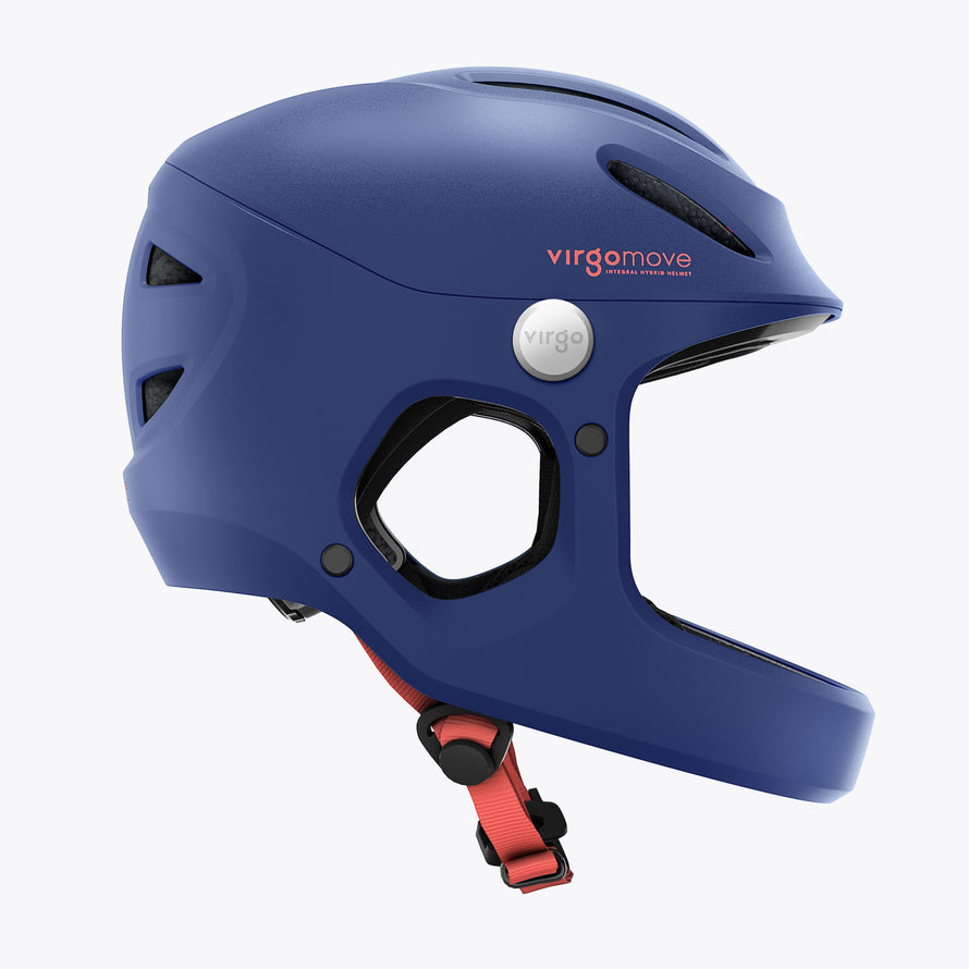 casque enfant virgo kid integral bleu vue de profil protection velo trottinette et rollers