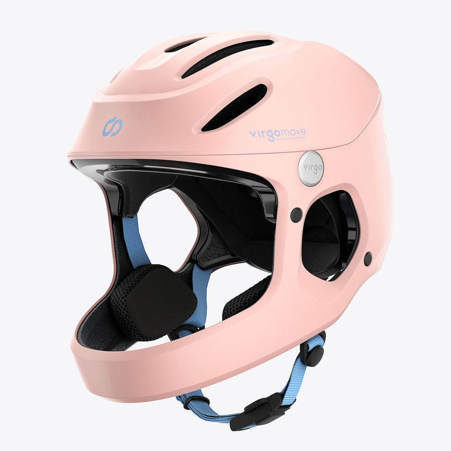 casque velo enfant virgo kid integral rose vue avant avec aerations et design moderne