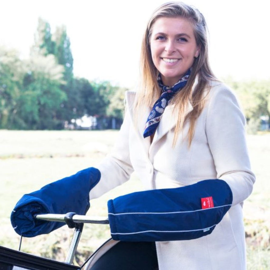 Manchons vélo Wobs bleus avec bande réfléchissante