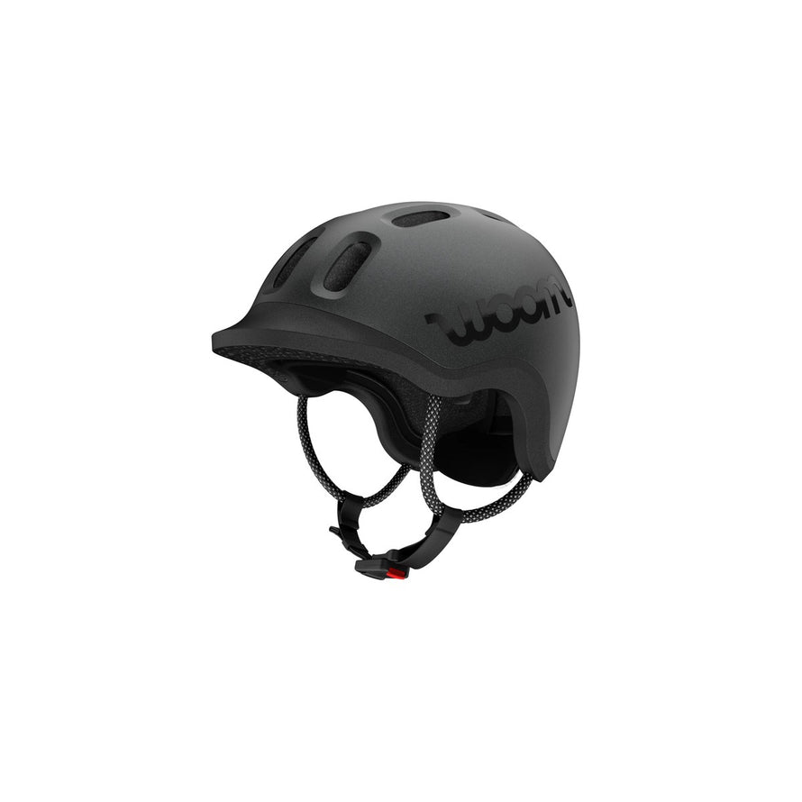 Casque enfant woom ready noir avec ventilation et systeme de securite ajustable pour velo