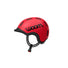 Casque velo woom ready rouge vue profil droit avec systeme de ventilation et sangle de securite ajustable