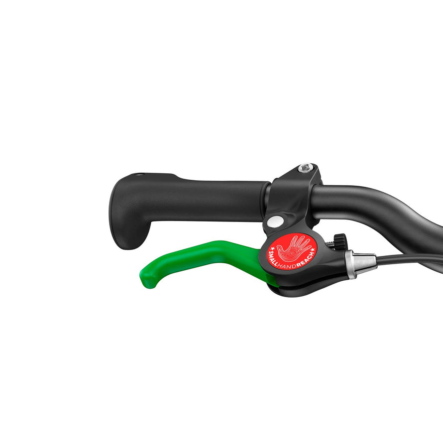 Frein vert ergonomique sur guidon de la draisienne GO 1 Woom pour enfants de 18 mois a 3.5 ans