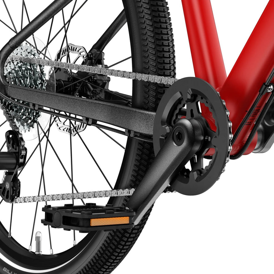 Pedalier et transmission du velo enfant 20 pouces woom explore 4 pour enfants de 6 a 8 ans