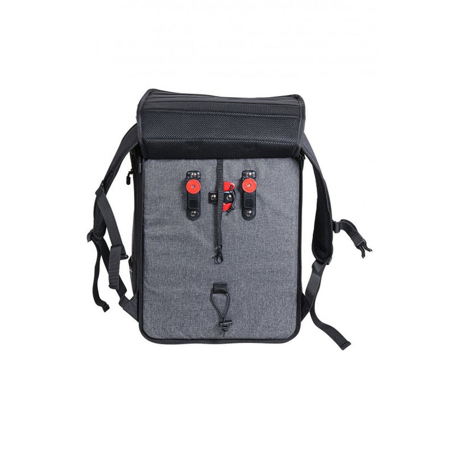 Sac a dos Zefal Urban Backpack convertible en sacoche pour velo, gris fonce avec systeme de fixation rapide