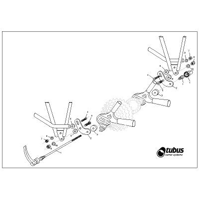 Adaptateur de fixation porte-bagage sur cadre sans oeillet Tubus - #3