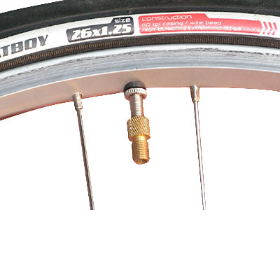 Embout valve Presta sur pompe vélo avec valve Schrader Embout valve Presta sur pompe vélo avec valve Schrader