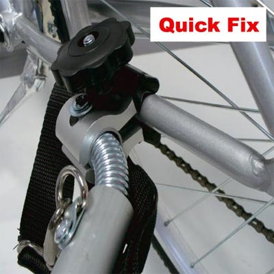Soporte bicicleta regulable con fijación a las vainas traseras