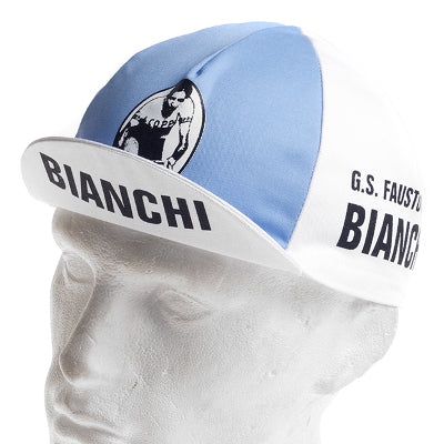 Vintage Cycling Cap Casquette cycliste vintage Bianchi - blanc et bleu