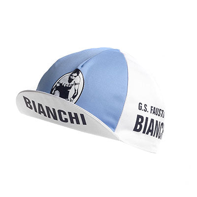 Casquette vélo vintage Bianchi - blanc et bleu clair - #1